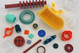 Assortment of colored silicone parts
