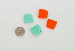 small light green & organe silicone pieces